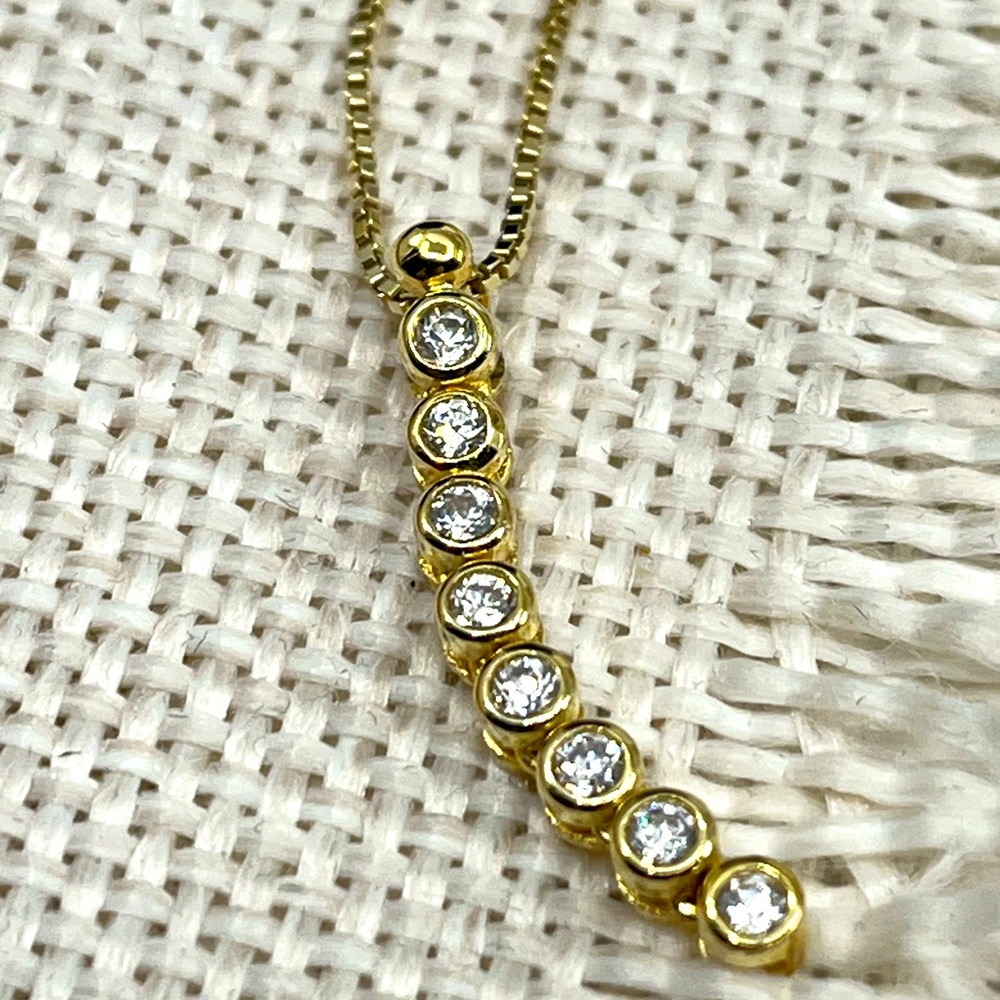Vintage Sterling Silver & CZ Necklace - Estate Collection, Stamped 925